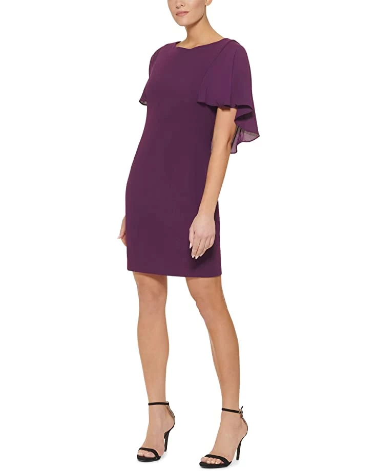 DKNY Chiffon Cape Overlay Dress | Dresses 5 DKNY Chiffon Cape Overlay Dress | Dresses - Image 3