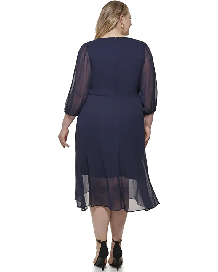 DKNY Plus Size Long Sleeve Balloon Sleeve Dress | Dresses 5 DKNY Plus Size Long Sleeve Balloon Sleeve Dress | Dresses - Image 3