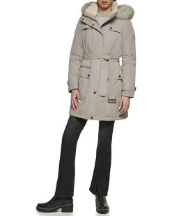 DKNY Faux Fur Hood Belted Anorak | Coats & Outerwear -Outlet Dkny Store 61 VLtcPUjL. AC SR736920