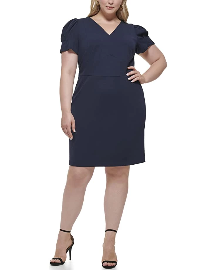 DKNY Plus Size V-Neck Puff Sleeve Dress | Dresses 3 DKNY Plus Size V-Neck Puff Sleeve Dress | Dresses
