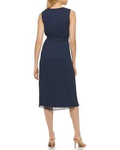 DKNY Sleeveless V-Neck Pleated Midi Dress | Dresses -Outlet Dkny Store 615iONZR3AL. AC SR736920