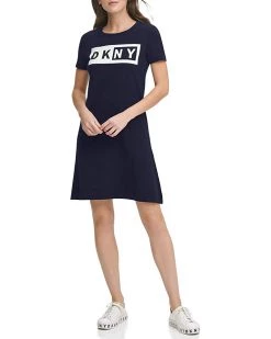 DKNY Short Sleeve Logo Fit-and-Flare Tee Dress | Dresses -Outlet Dkny Store 61A7EXDSLxL. AC SR736920