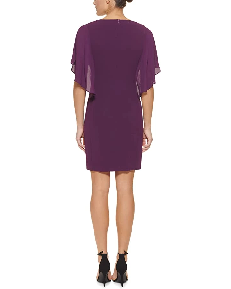 DKNY Chiffon Cape Overlay Dress | Dresses 4 DKNY Chiffon Cape Overlay Dress | Dresses - Image 2