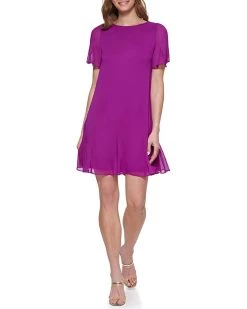 DKNY Short Sleeve Godet Trapeze Dress | Dresses