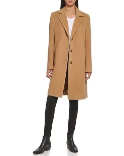 DKNY Faux-Leather Trim Walker Coat | Coats & Outerwear 11 DKNY Faux-Leather Trim Walker Coat | Coats & Outerwear -Outlet Dkny Store 61TxQ45OPWL. AC SR736920