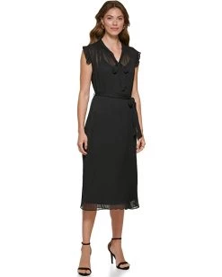 DKNY Sleeveless Ruffled Pleated Dress | Dresses