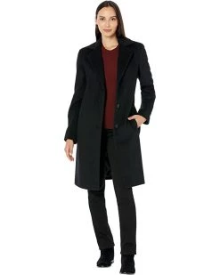DKNY Faux-Leather Trim Walker Coat | Coats & Outerwear 10 DKNY Faux-Leather Trim Walker Coat | Coats & Outerwear -Outlet Dkny Store 61h pyndxL. AC SR736920