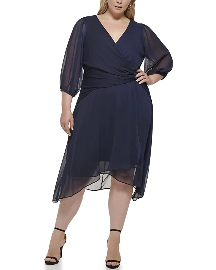 DKNY Plus Size Long Sleeve Balloon Sleeve Dress | Dresses 3 DKNY Plus Size Long Sleeve Balloon Sleeve Dress | Dresses