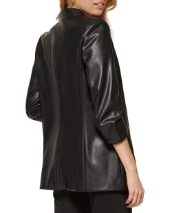 DKNY 3/4 Ruched Sleeve Faux Leather Jacket | Coats & Outerwear -Outlet Dkny Store 61yfZNID80L. AC SR736920