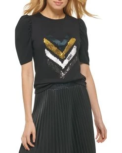 DKNY 3/4 Ruched Puff Sleeve | Shirts & Tops