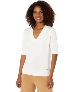 DKNY Short Sleeve V-Neck Sweater | Sweaters -Outlet Dkny Store 711KQhk tL. AC SR736920