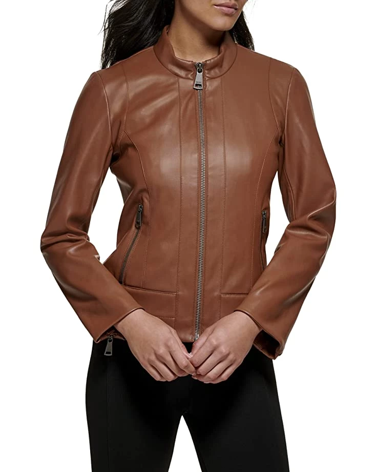 DKNY Zip Front PU Jacket | Coats & Outerwear 7 DKNY Zip Front PU Jacket | Coats & Outerwear - Image 5