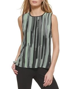 DKNY Printed Sleeveless Tank Top | Shirts & Tops
