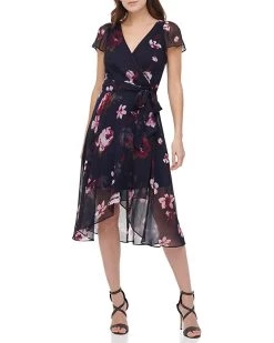 DKNY Flutter Sleeve V-Neck Dress | Dresses