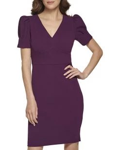 DKNY V-Neck Puff Sleeve Dress | Dresses -Outlet Dkny Store 71CzrBvLobL. AC SR736920