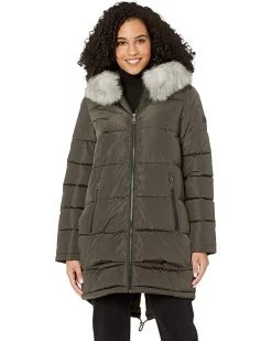 DKNY Faux Fur Hood Midi Puffer | Coats & Outerwear 10 DKNY Faux Fur Hood Midi Puffer | Coats & Outerwear -Outlet Dkny Store 71G1Ncuxv L. AC SR736920