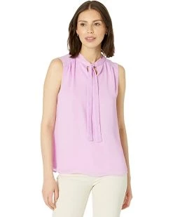 DKNY Sleeveless Keyhole Tie Blouse | Shirts & Tops