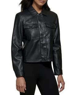 DKNY PU Chest Pocket Jacket | Coats & Outerwear