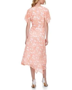 DKNY Printed Short Sleeve Front Wrap Dress | Dresses -Outlet Dkny Store 71Q 2CNWEdL. AC SR736920