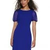 DKNY Short Sleeve Mix Media Sheath Dress | Dresses