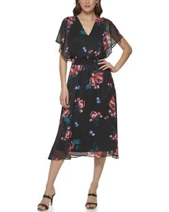 DKNY V-Neck Flutter Sleeve Dress | Dresses