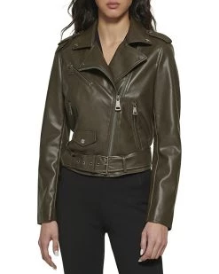 DKNY PU Moto Jacket | Coats & Outerwear -Outlet Dkny Store 71XwFEJ6xbL. AC SR736920