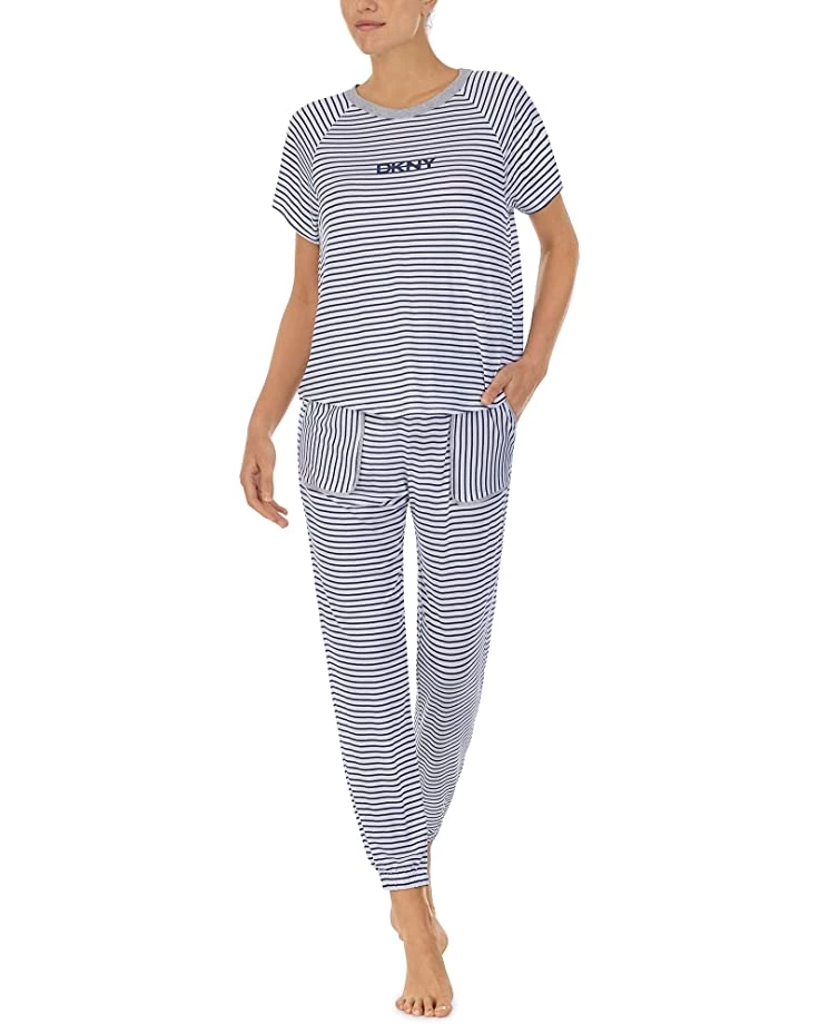 DKNY Short Sleeve Top Joggers PJ Set | Sleepwear 3 DKNY Short Sleeve Top Joggers PJ Set | Sleepwear