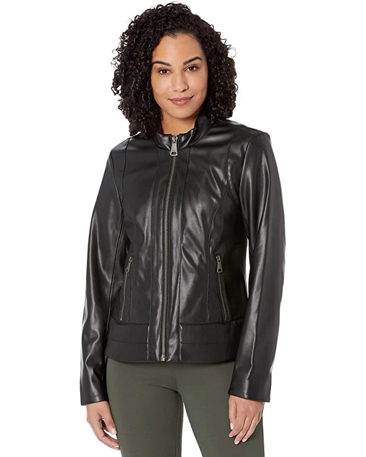 DKNY Zip Front PU Jacket | Coats & Outerwear 3 DKNY Zip Front PU Jacket | Coats & Outerwear
