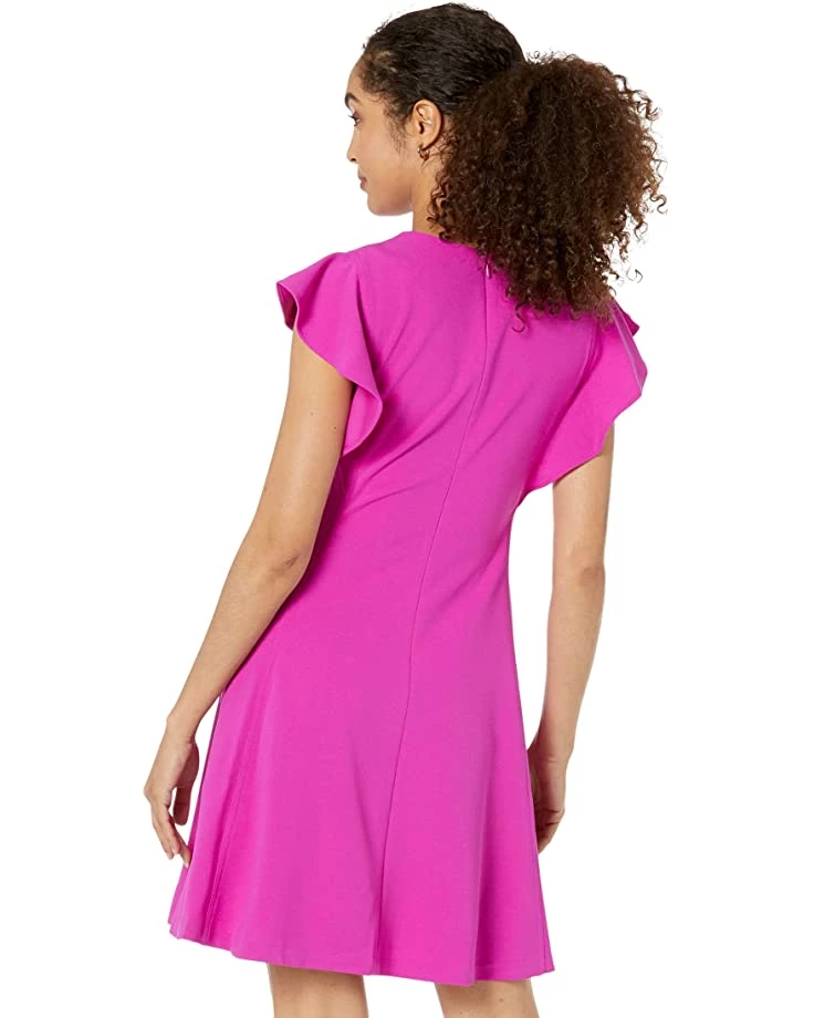 DKNY Ruffle Sleeve Fit-and-Flare Dress | Dresses 4 DKNY Ruffle Sleeve Fit-and-Flare Dress | Dresses - Image 2