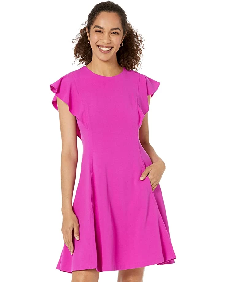 DKNY Ruffle Sleeve Fit-and-Flare Dress | Dresses 3 DKNY Ruffle Sleeve Fit-and-Flare Dress | Dresses
