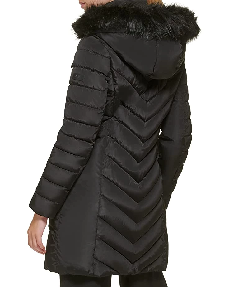 DKNY Faux Fur Trim Hooded Puffer | Coats & Outerwear 5 DKNY Faux Fur Trim Hooded Puffer | Coats & Outerwear - Image 3