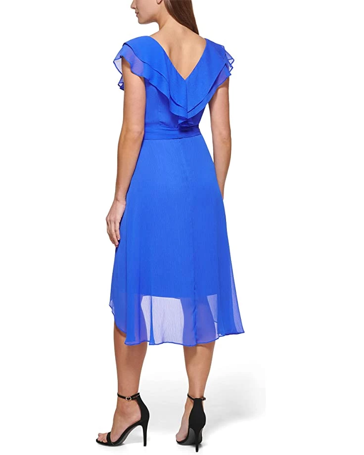 DKNY Midi with Double Ruffle Dress | Dresses 4 DKNY Midi with Double Ruffle Dress | Dresses - Image 2