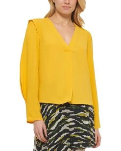 DKNY V-Neck Long Sleeve Blouse | Shirts & Tops -Outlet Dkny Store 71wI8sVT4jL. AC SR736920