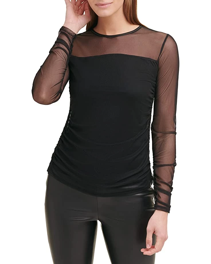 DKNY Long Sleeve Mesh Top | Shirts & Tops 3 DKNY Long Sleeve Mesh Top | Shirts & Tops
