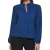 DKNY Long Sleeve Pleated Top with Neck Tie | Shirts & Tops