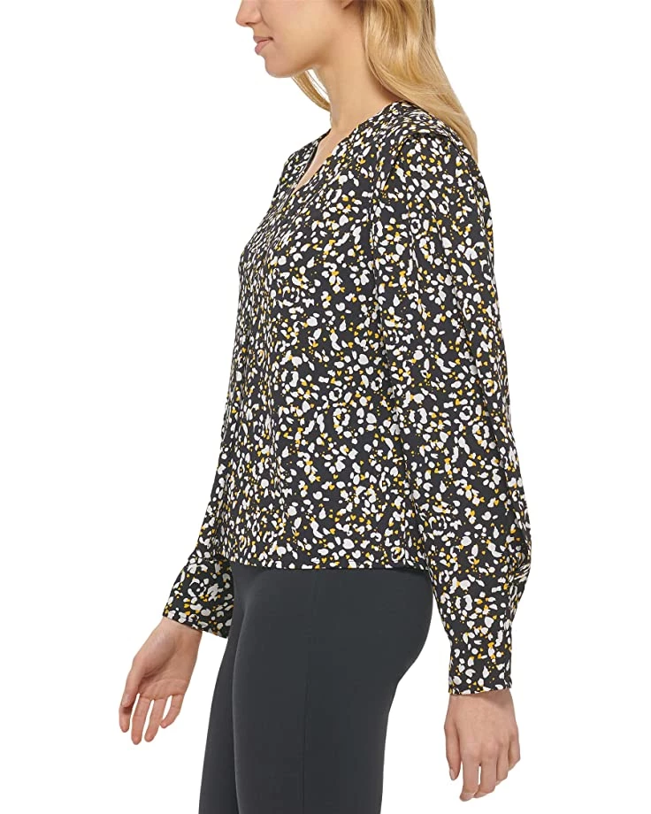 DKNY Printed Crop V-Neck Top | Shirts & Tops 4 DKNY Printed Crop V-Neck Top | Shirts & Tops - Image 2