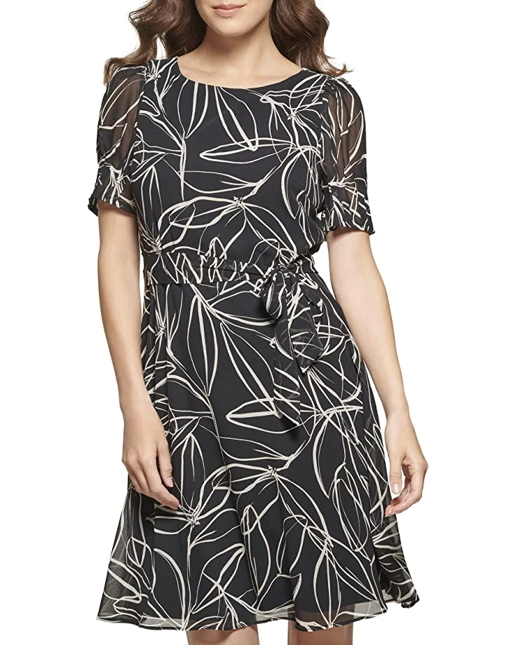 DKNY Puff Sleeve Tie Waist Dress | Dresses 3 DKNY Puff Sleeve Tie Waist Dress | Dresses