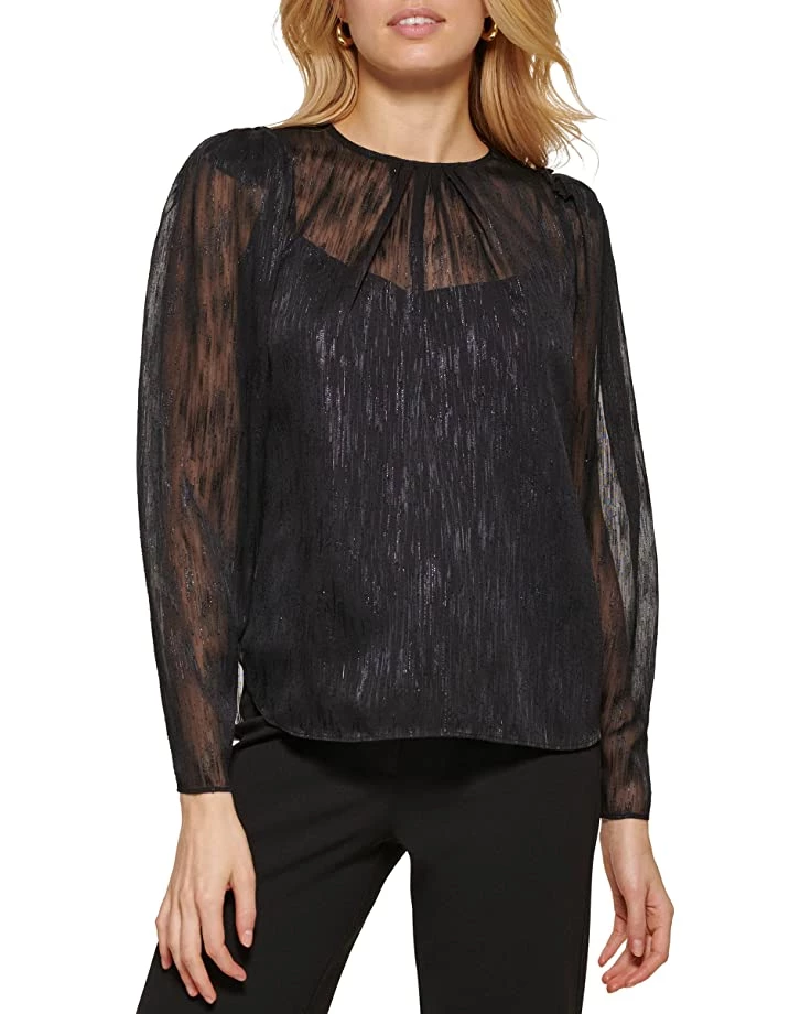 DKNY Long Sleeve Crew Neck Blouse | Shirts & Tops 3 DKNY Long Sleeve Crew Neck Blouse | Shirts & Tops