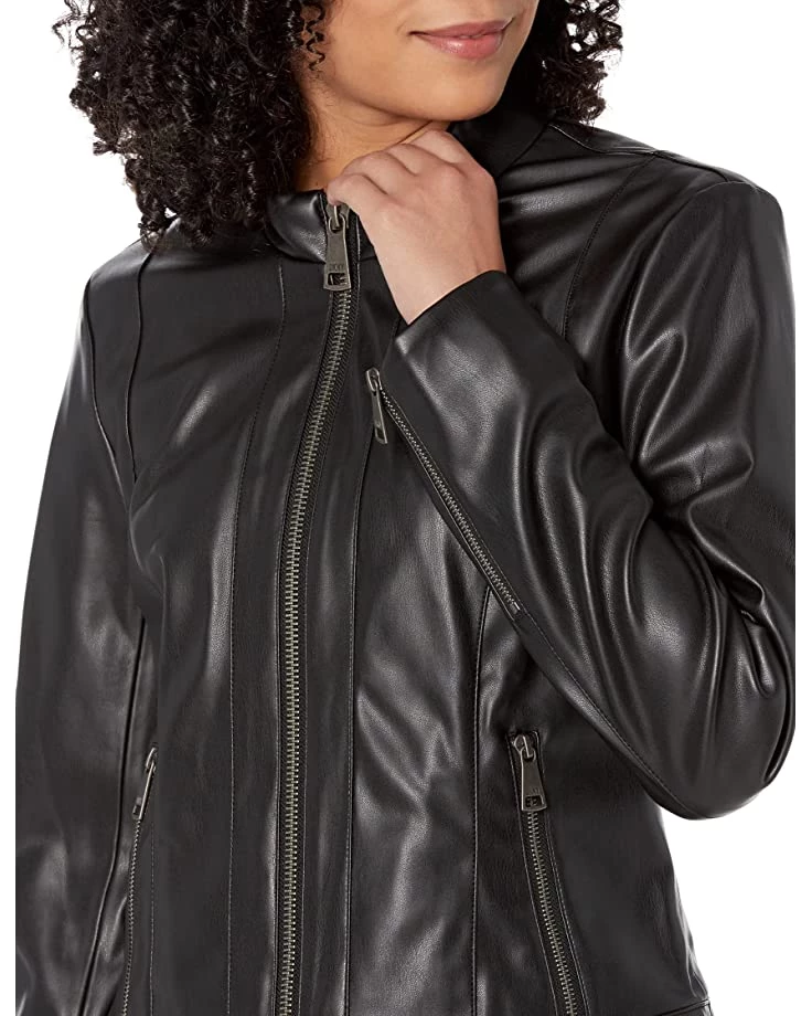 DKNY Zip Front PU Jacket | Coats & Outerwear 5 DKNY Zip Front PU Jacket | Coats & Outerwear - Image 3